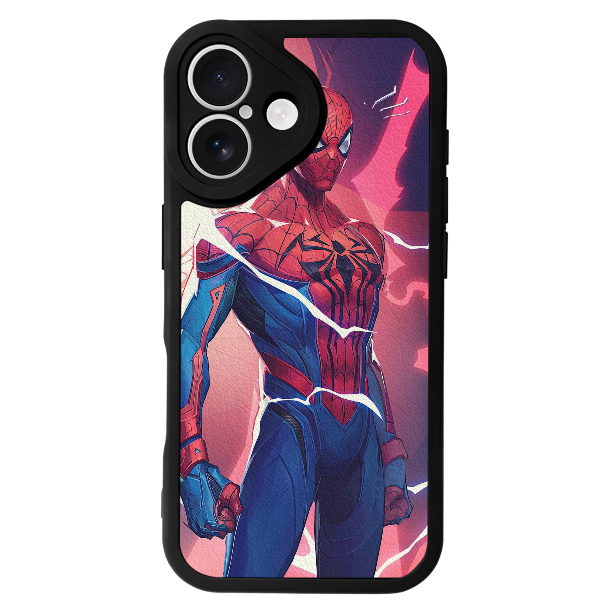 Spider Man スパイダーマン 【iPhone 16シリーズ対応】シリコンスマホケース（レザー調） 材質：シリコン